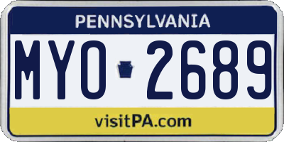 PA license plate MYO2689
