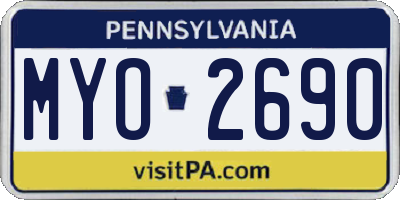 PA license plate MYO2690