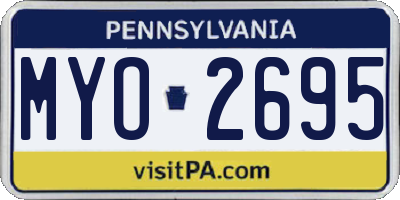 PA license plate MYO2695
