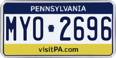 PA license plate MYO2696