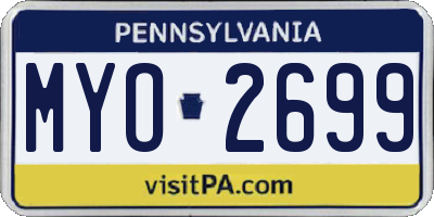 PA license plate MYO2699
