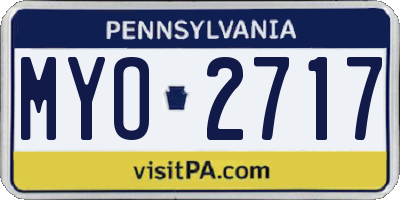 PA license plate MYO2717