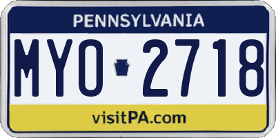 PA license plate MYO2718