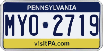 PA license plate MYO2719