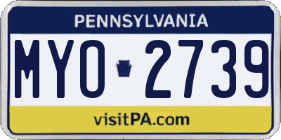 PA license plate MYO2739