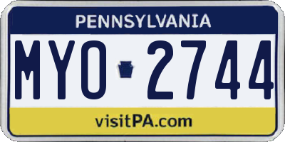 PA license plate MYO2744