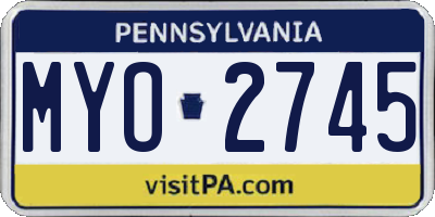 PA license plate MYO2745