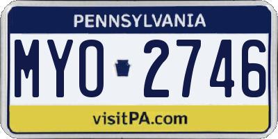 PA license plate MYO2746