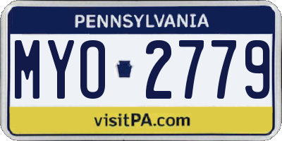 PA license plate MYO2779