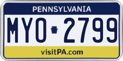 PA license plate MYO2799