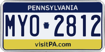 PA license plate MYO2812