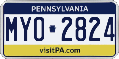 PA license plate MYO2824