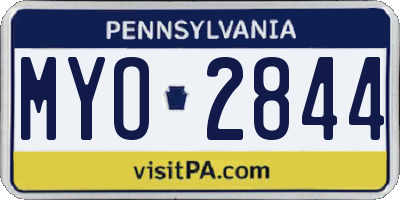 PA license plate MYO2844