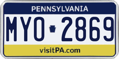 PA license plate MYO2869