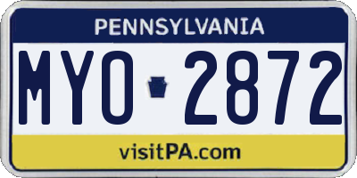 PA license plate MYO2872