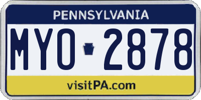 PA license plate MYO2878