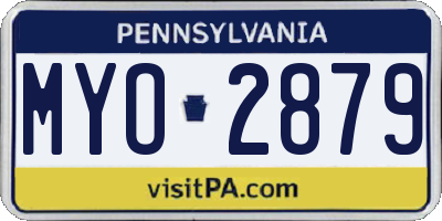 PA license plate MYO2879