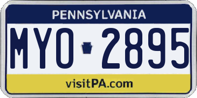 PA license plate MYO2895