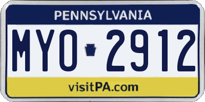 PA license plate MYO2912