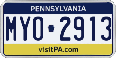 PA license plate MYO2913