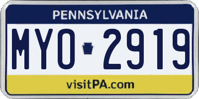 PA license plate MYO2919