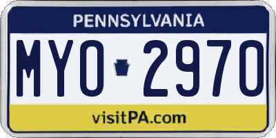 PA license plate MYO2970