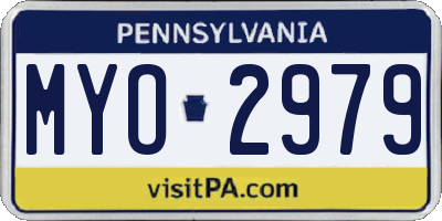 PA license plate MYO2979