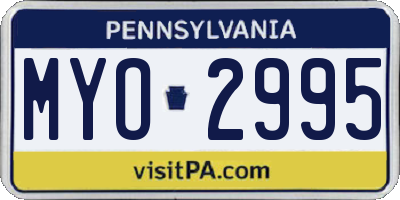 PA license plate MYO2995