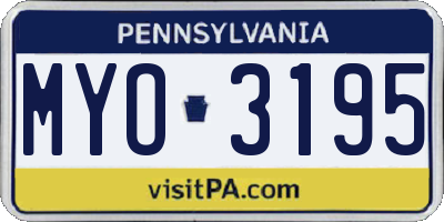 PA license plate MYO3195