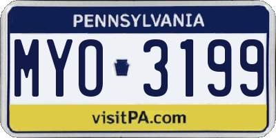 PA license plate MYO3199