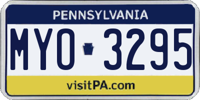 PA license plate MYO3295