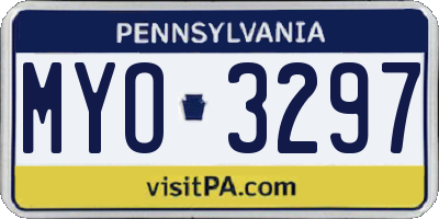 PA license plate MYO3297