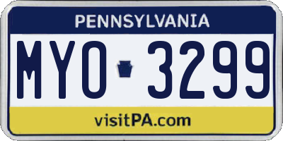 PA license plate MYO3299