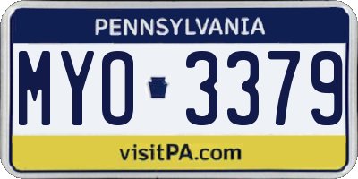 PA license plate MYO3379