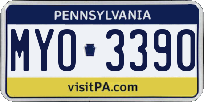 PA license plate MYO3390
