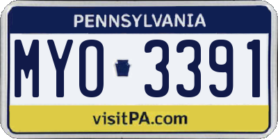 PA license plate MYO3391