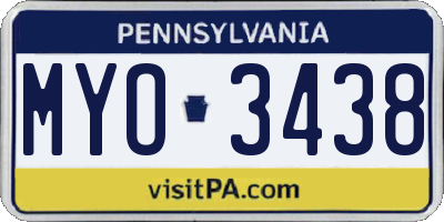 PA license plate MYO3438