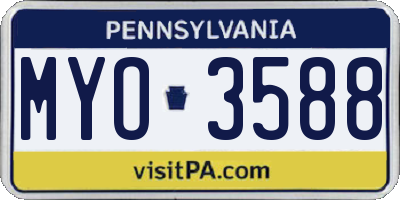 PA license plate MYO3588