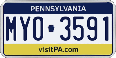 PA license plate MYO3591