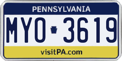 PA license plate MYO3619