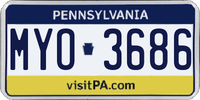 PA license plate MYO3686