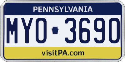 PA license plate MYO3690