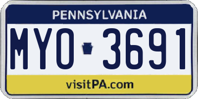 PA license plate MYO3691