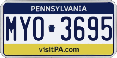 PA license plate MYO3695