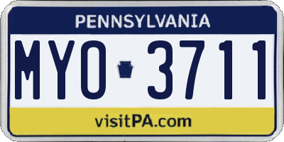 PA license plate MYO3711