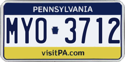 PA license plate MYO3712