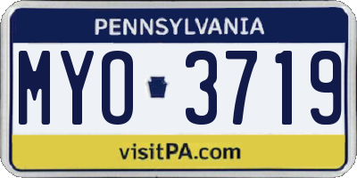 PA license plate MYO3719