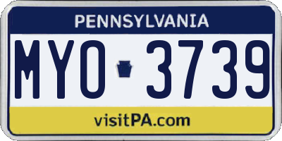 PA license plate MYO3739