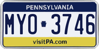 PA license plate MYO3746