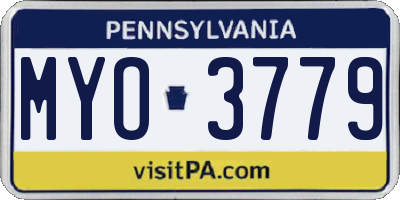 PA license plate MYO3779